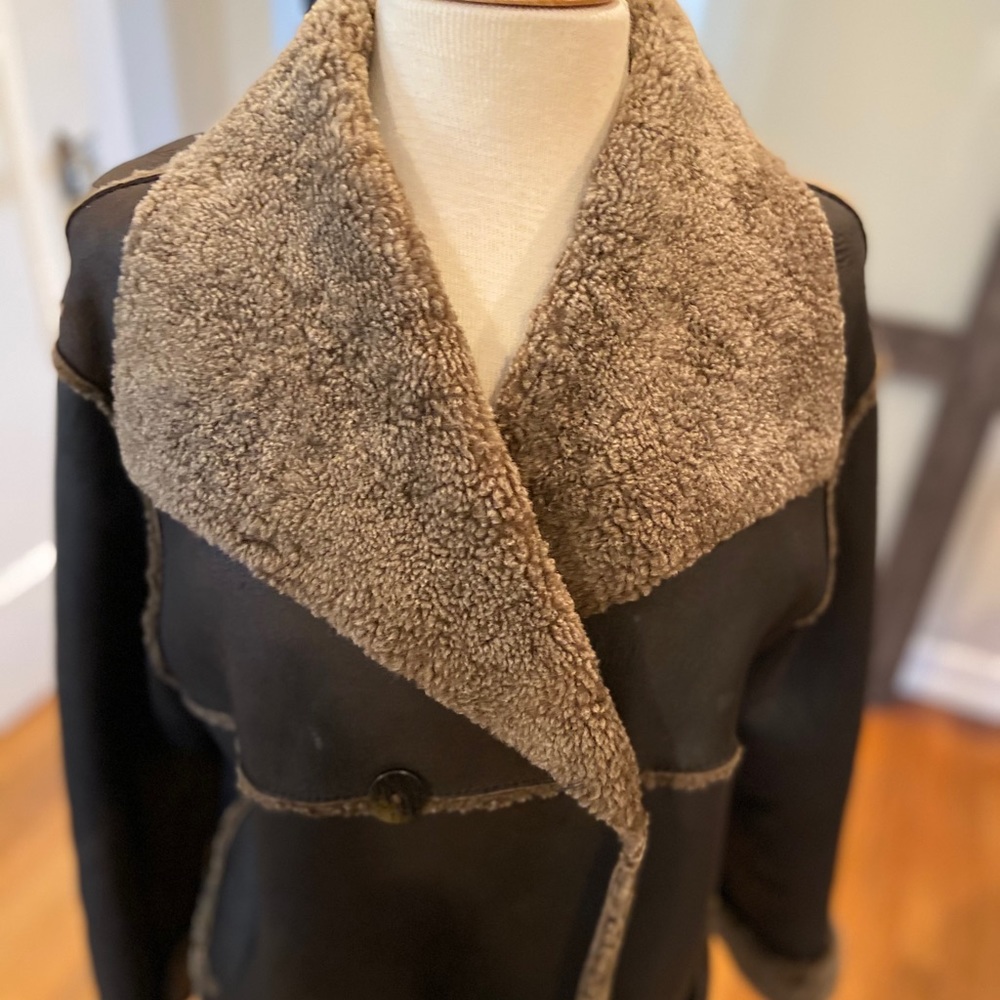 Hilary Radley Leather Shearling Jacket. Size S - Picture 2 of 7